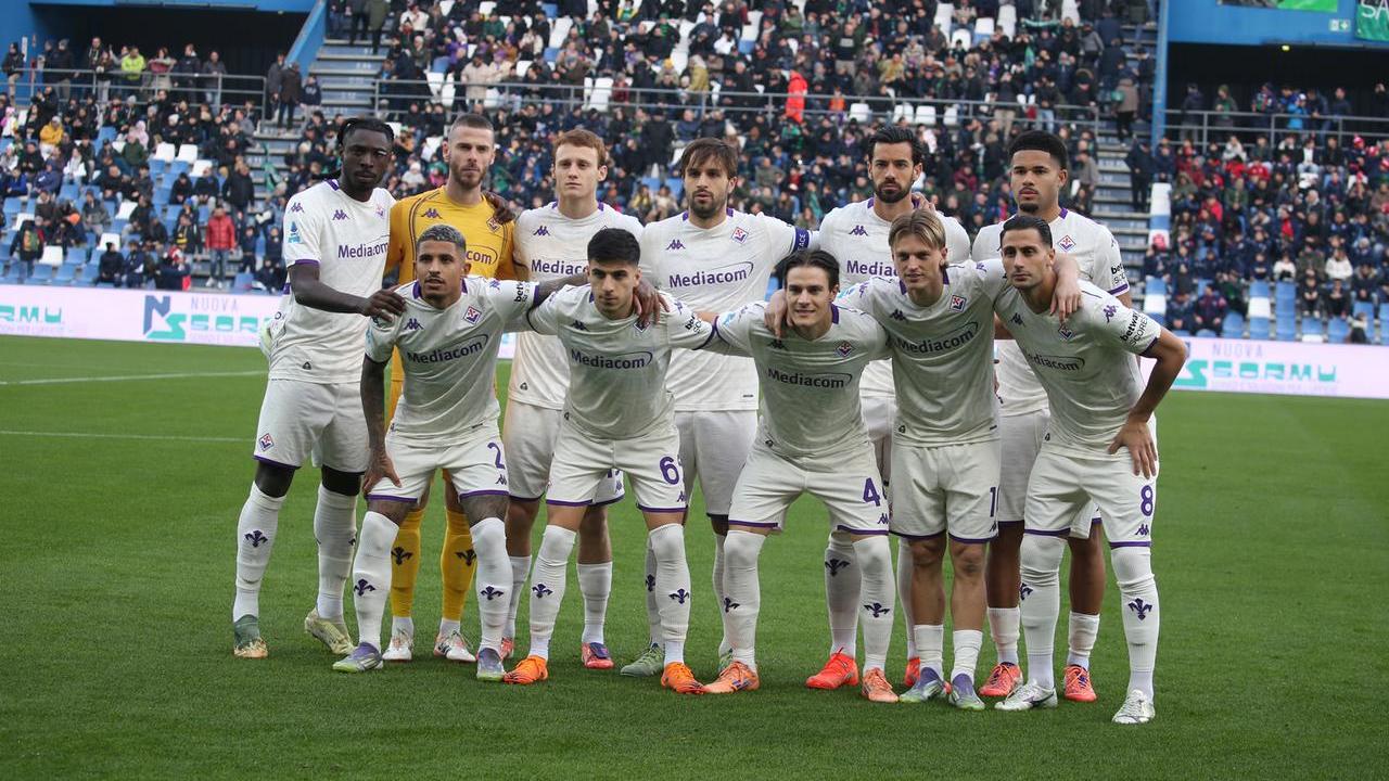 La Fiorentina schierata al Mapei Stadium