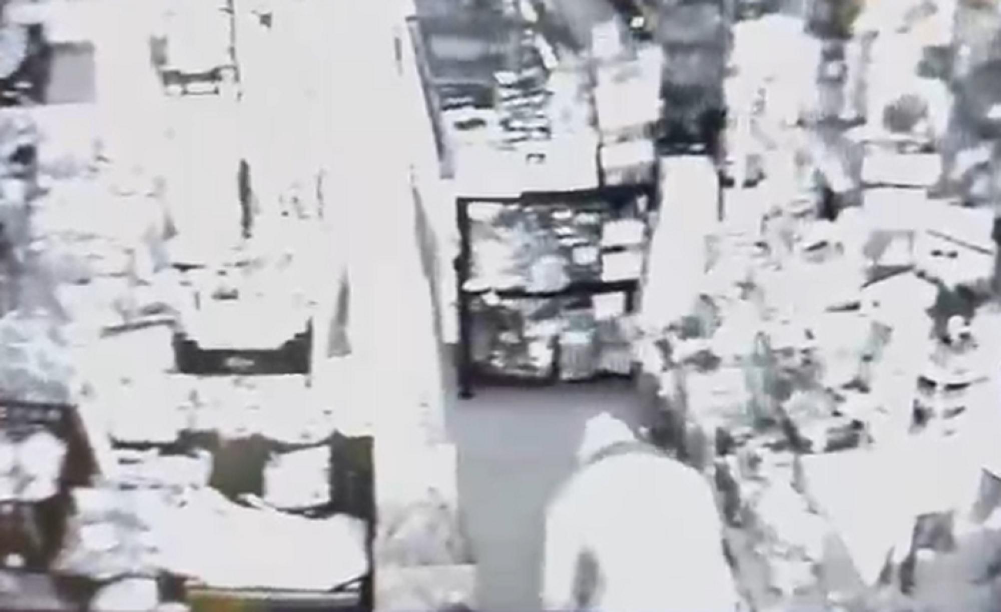 Il ladro in azione ripreso dalle telecamere