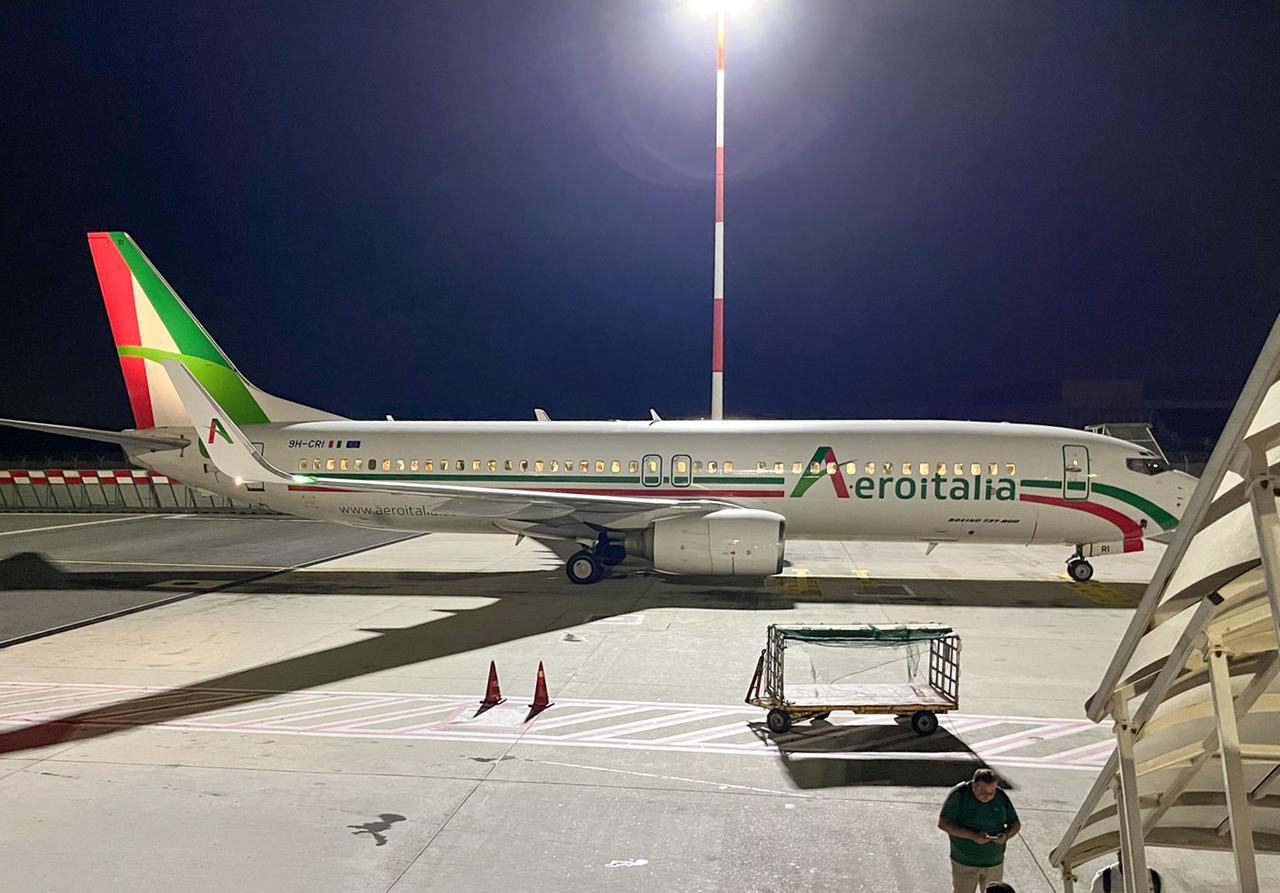 
	Un aereo Aeroitalia in pista a Cagliari&nbsp;

