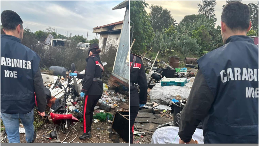 Combustione illecita di rifiuti e discarica abusiva di tre ettari: due arresti e due denunce