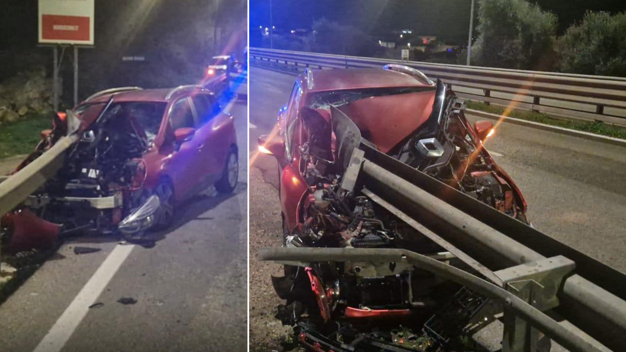 Auto infilzata dal guardrail sulla 131, il conducente vivo per miracolo