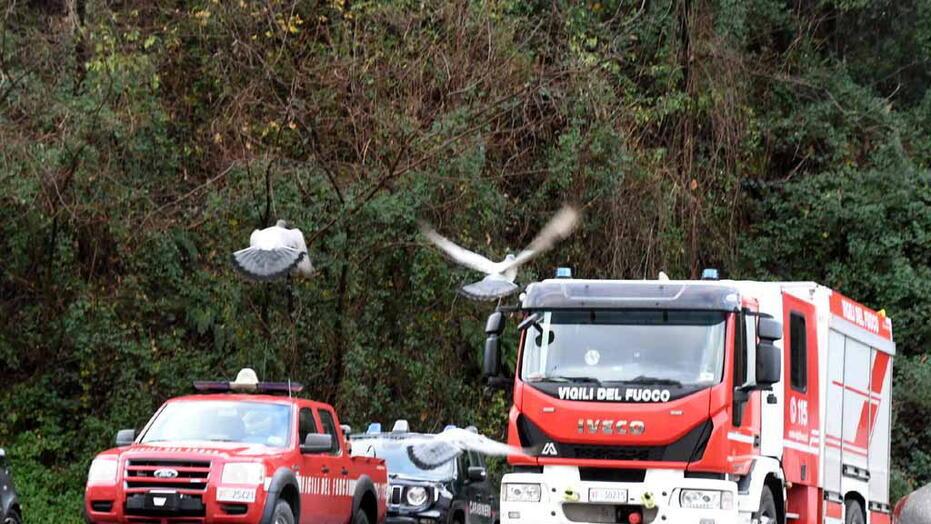 Vigili del fuoco sul posto