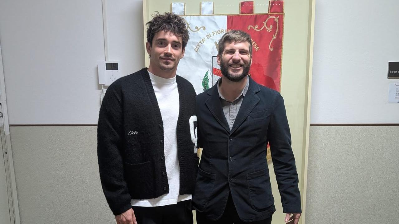 Charles Leclerc e il sindaco di Fiorano Marco Biagini