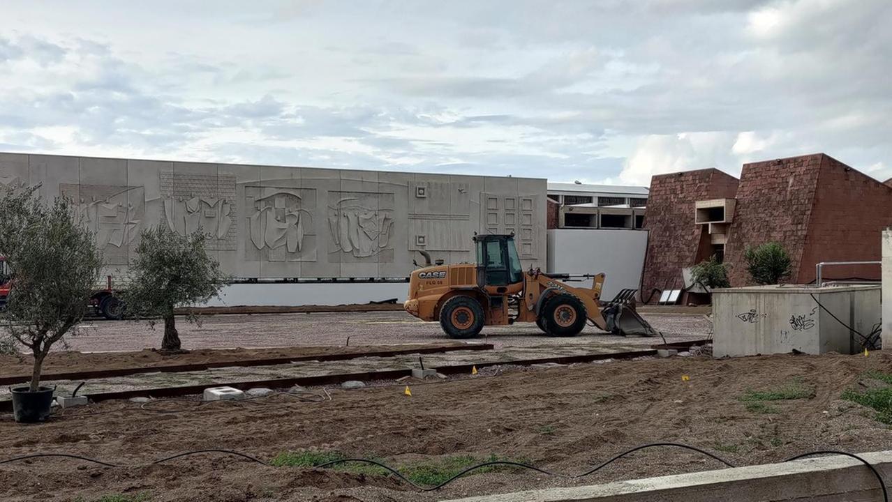 I lavori nella nuova ala del museo dei Giganti a Cabras