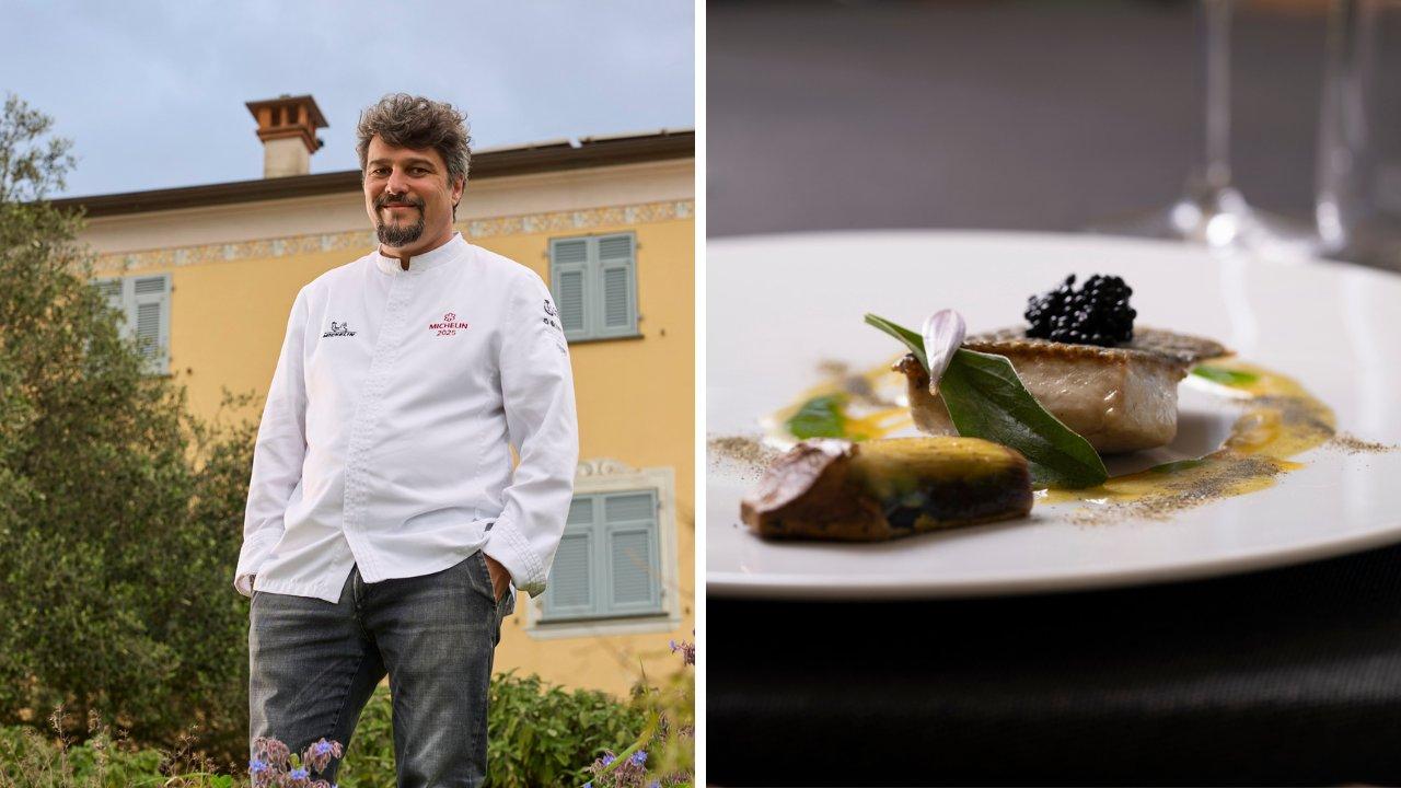 Lo chef e uno dei suoi piatti