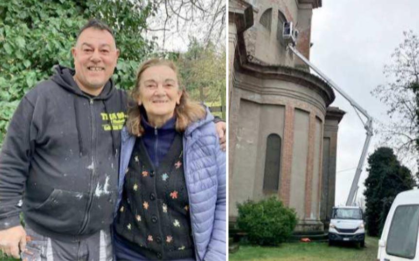 Il regalo di Vladimir ad Argenta, l’artigiano ha riparato la finestra della Celletta