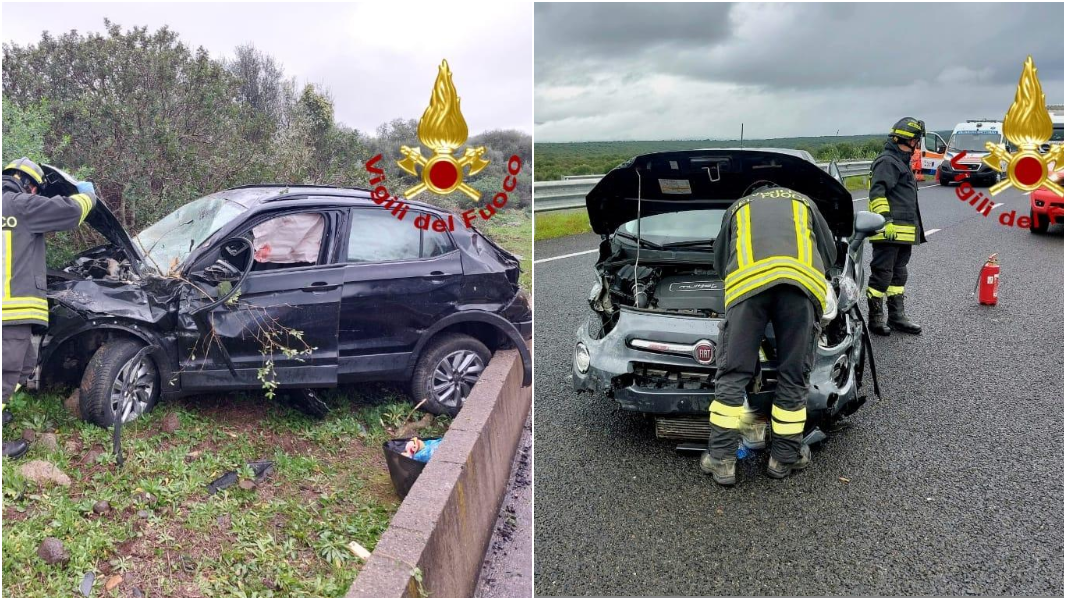 Auto contro guard rail, un’altra fuori strada: due incidenti in poche ore sulla 131, grave uno dei conducenti