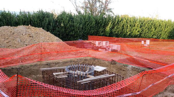 Il cantiere per l'antenna a Treggiaia