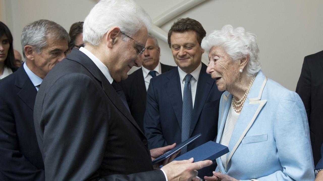 Maria Sole Agnelli con il Presidente della Repubblica Sergio Mattarella