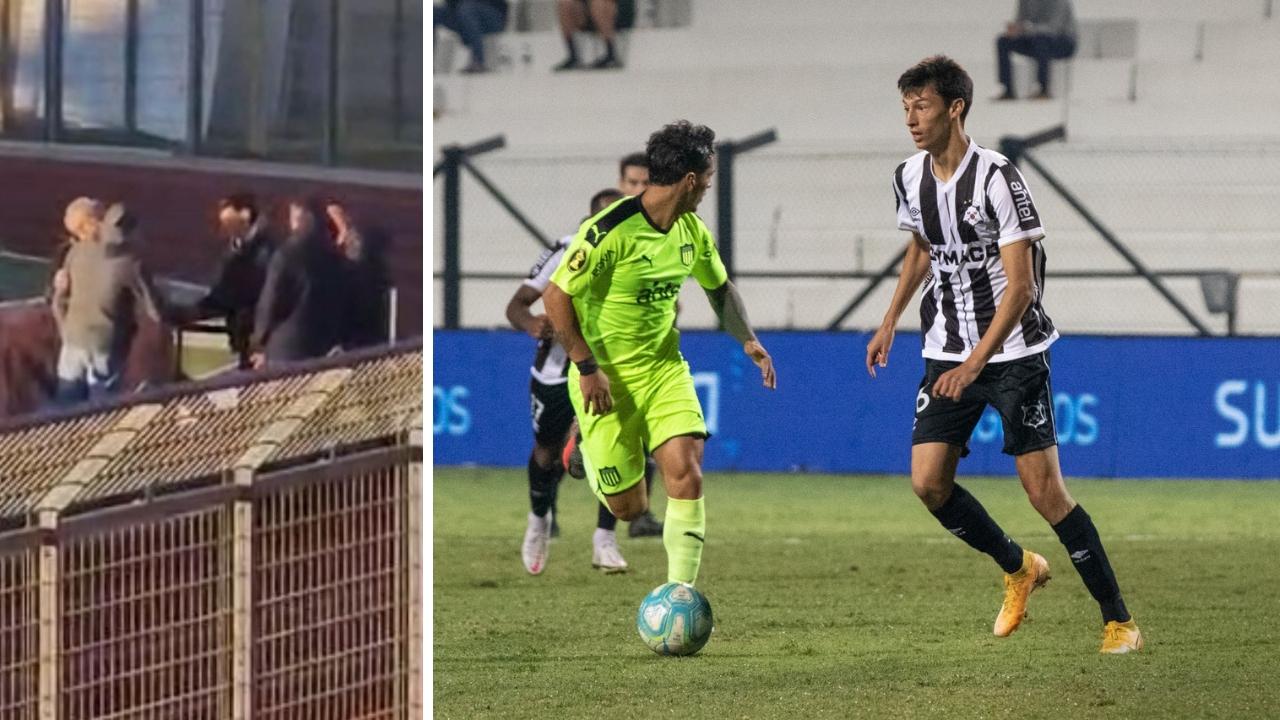 Wagner a sinistra all'arrivo allo stadio di Pontedera