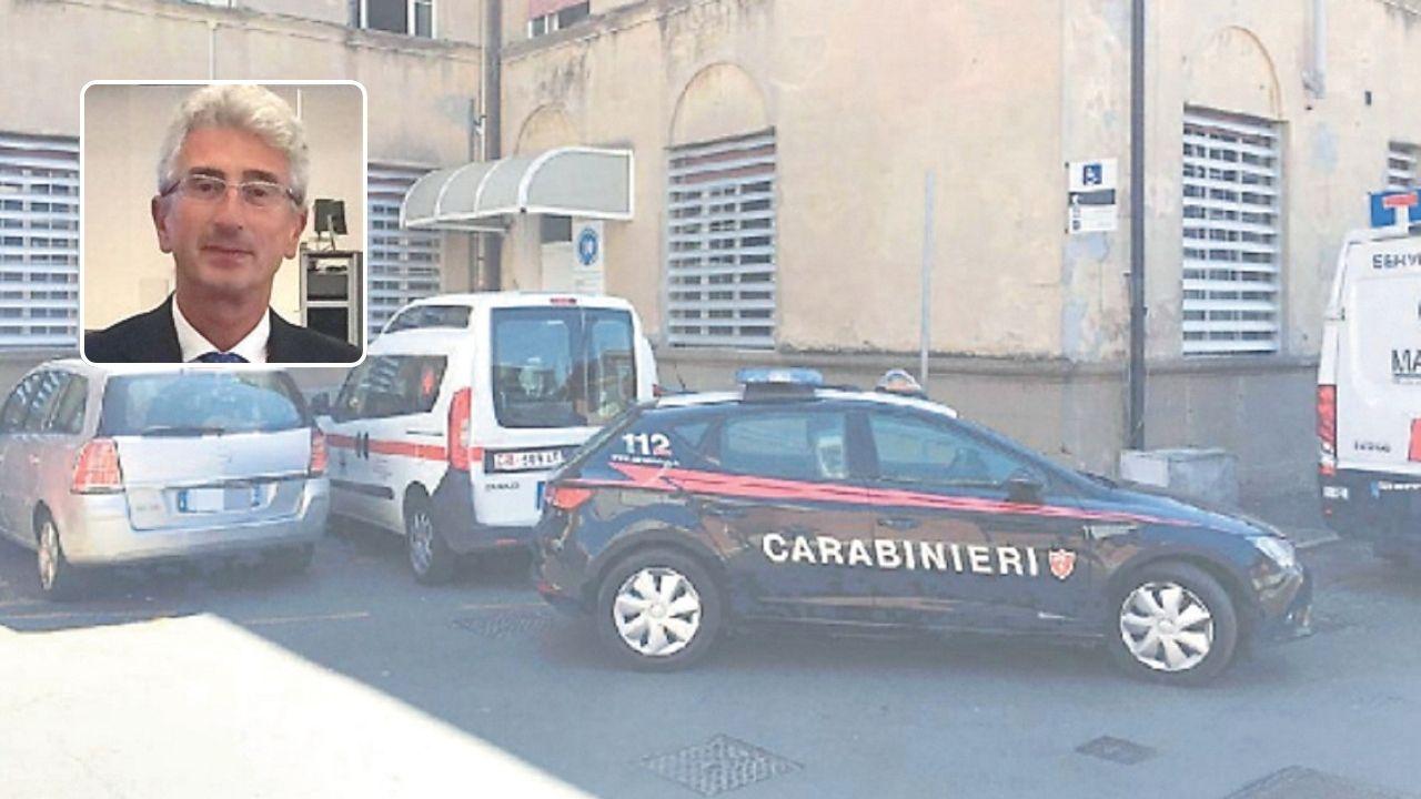 I carabinieri all'ospedale di Livorno e Gerardo Anastasio, medico dell’Aoup pisana segretario regionale del sindacato “Anaoo Assomed”