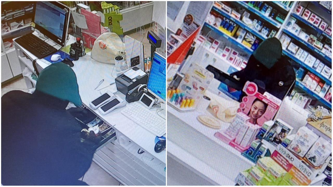 Il ladro incappucciato che ruba la cassa