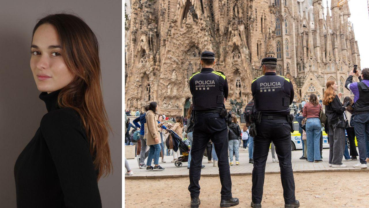 
	Claudia Destrero; a lato poliziotti spagnoli (foto Eric Renom, LaPresse)


