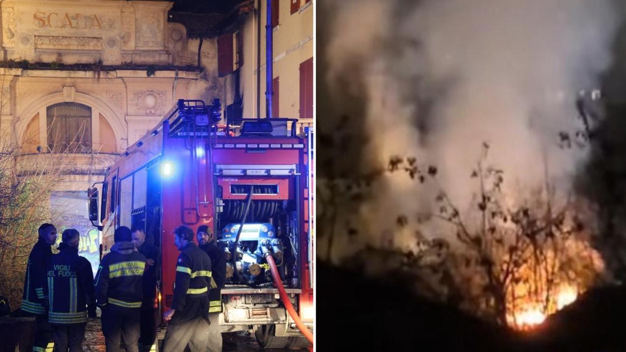 L'incendio all'ex cinema Scala