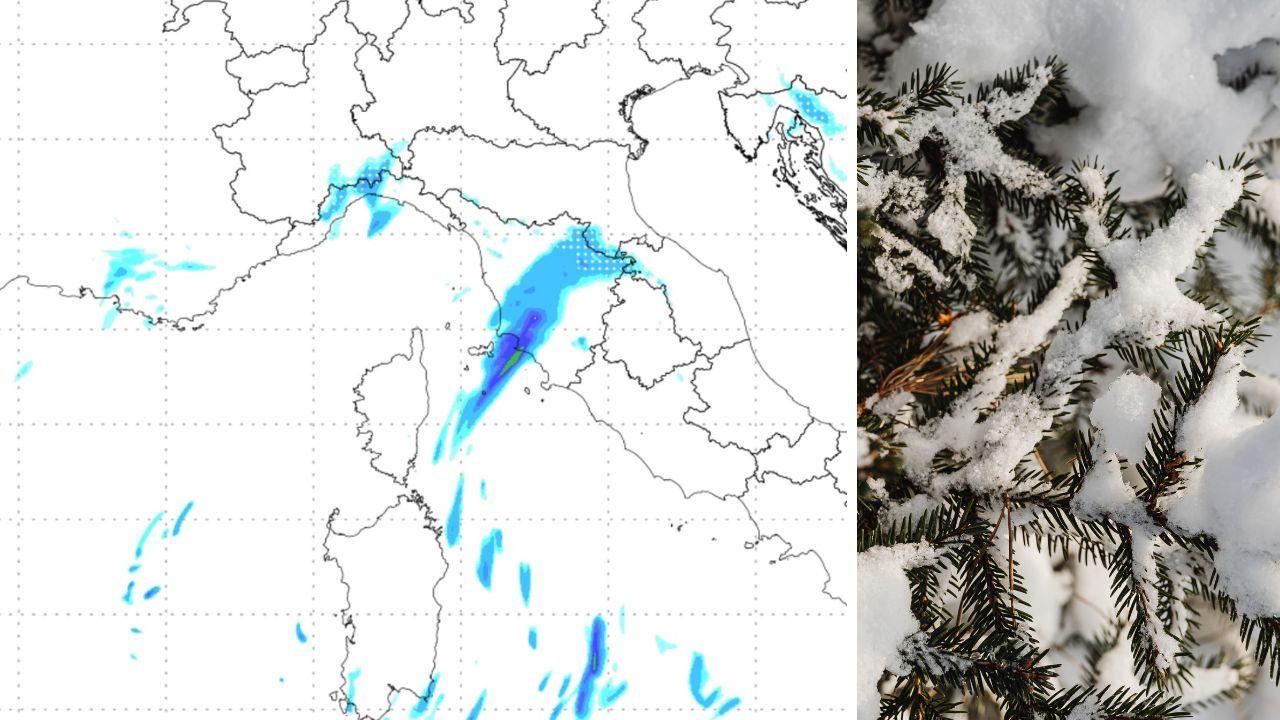 A sinistra il grafico sulle piogge del Cmt