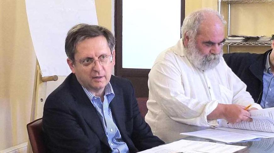 Giorgio Piccioni (a destra) con l'ex sindaco Marco Filippeschi