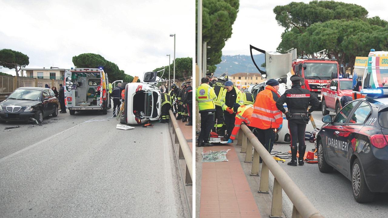 Lo scontro (foto Giannini)