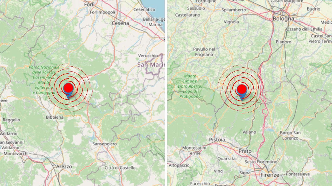 Le due scosse di terremoto