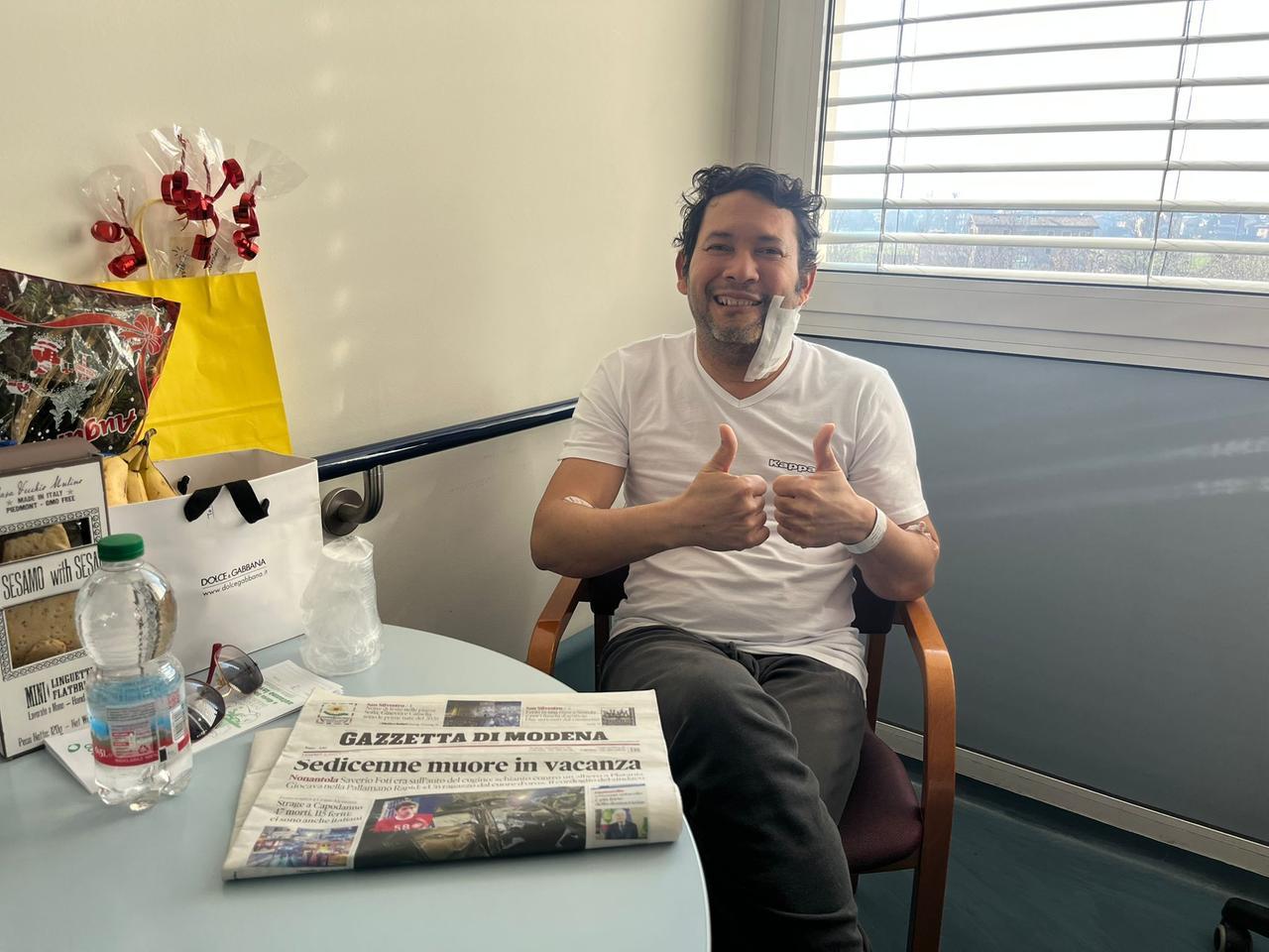 
	Don Rodrigo prima delle dimissioni dall'ospedale

