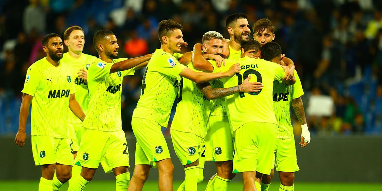 
	Il Sassuolo festeggia il successo per 4-2 sulla Juventus del 23 settembre 2023&nbsp;

