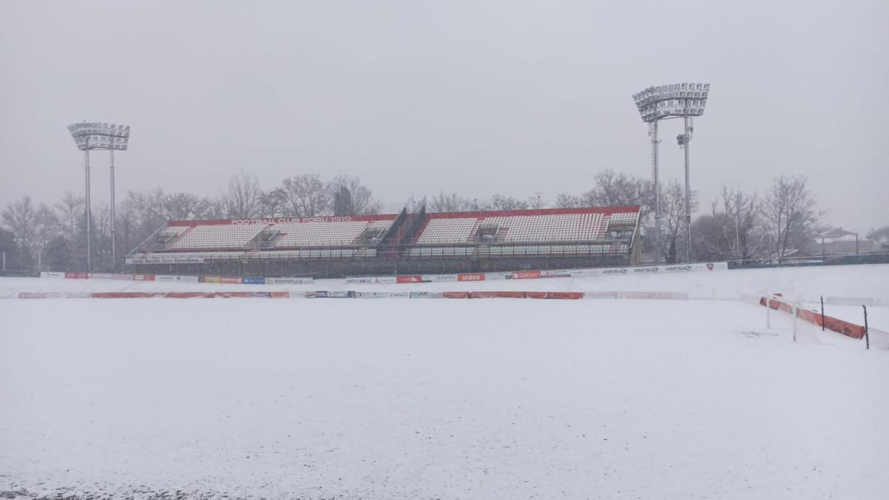 Il campo di Forlì dove oggi avrebbero dovuti giocare l'Ars et Labor e la Fratta Terme