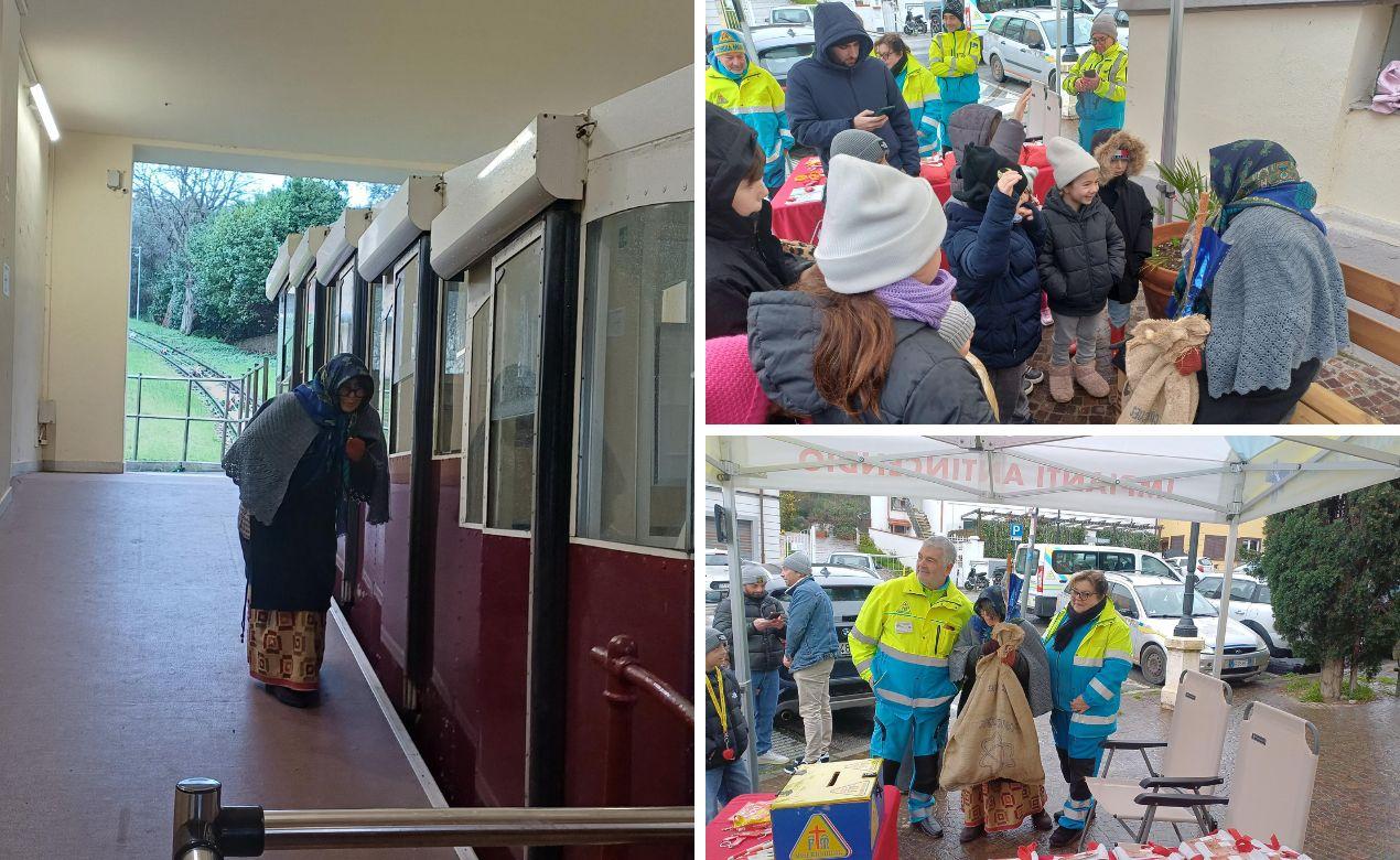 A Livorno la befana in funicolare vince sul maltempo