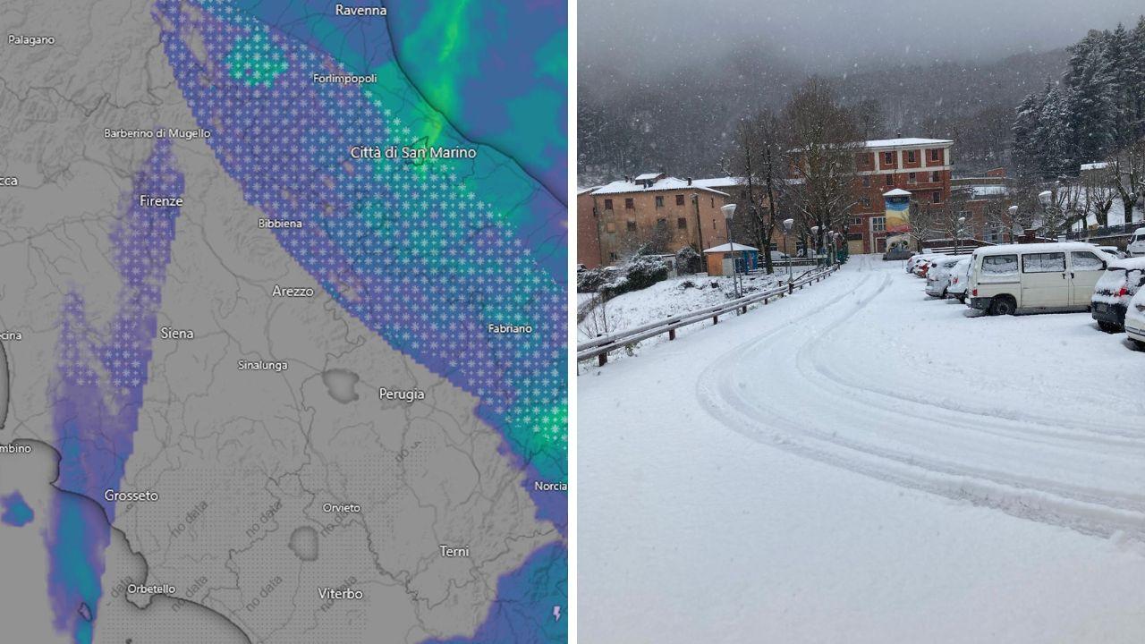 Neve in Toscana: la situazione in tempo reale dal radar