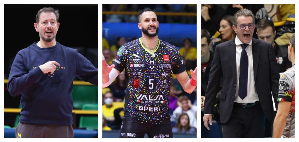 
	Da sinistra Alberto Giuliani (Modena), Osmany Juantorena (Guaguas) e Angelo Lorenzetti (Perugia)

