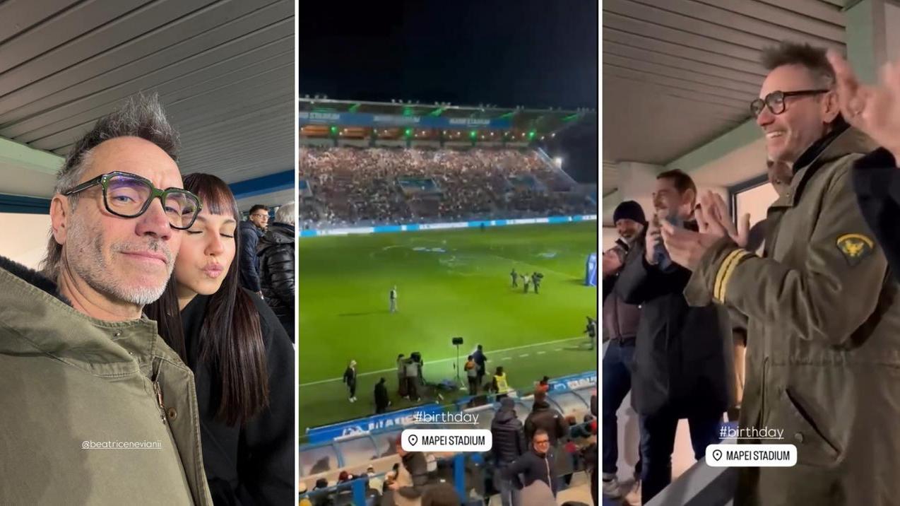 Il compleanno di Nek al Mapei Stadium (foto Instagram)