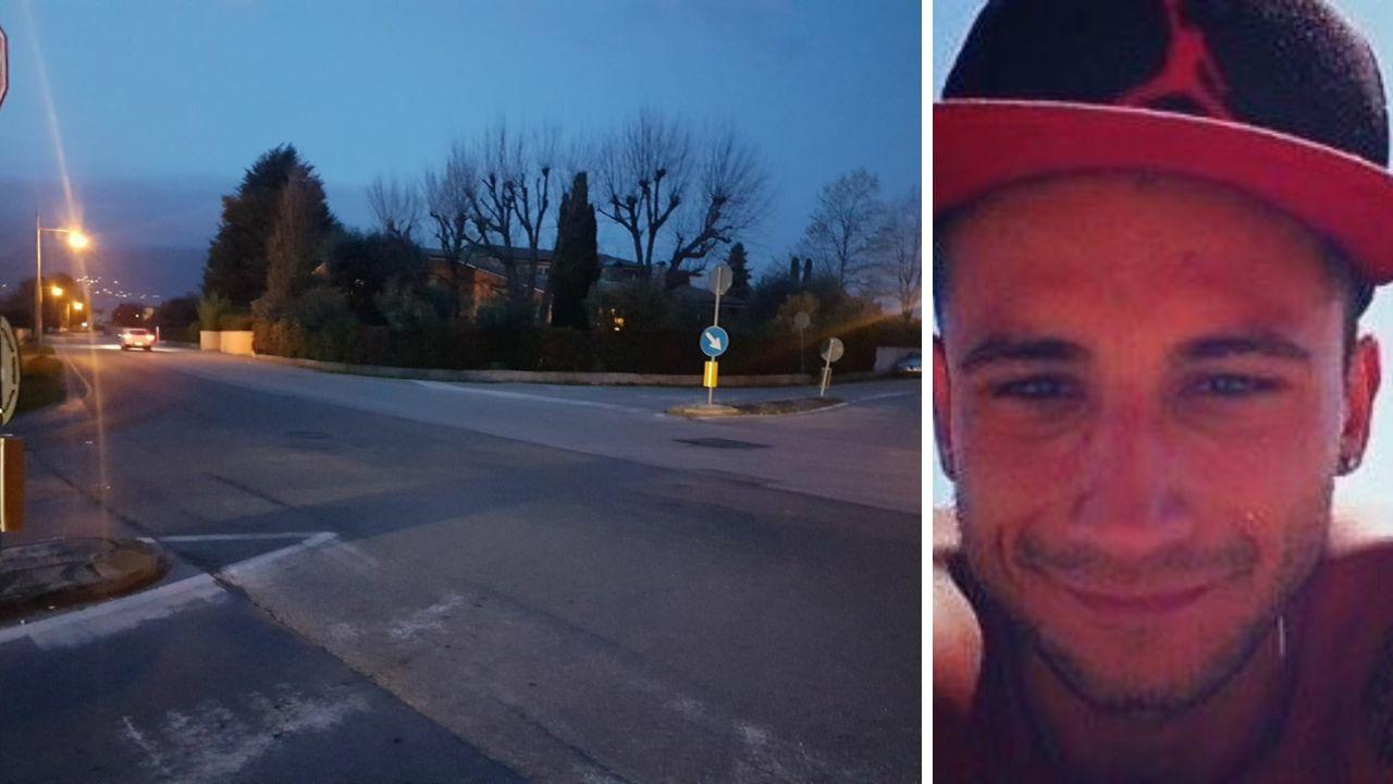 L'incrocio in cui è avvenuto l'incidente e la vittima, Davide Surace