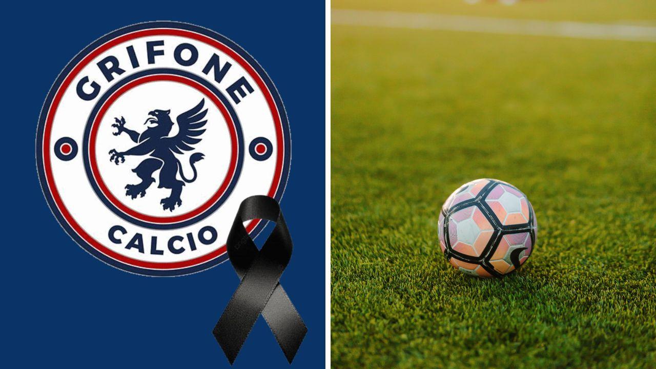 
	Lutto per il club, con il simbolo vicino al logo della societ&agrave; sui social

