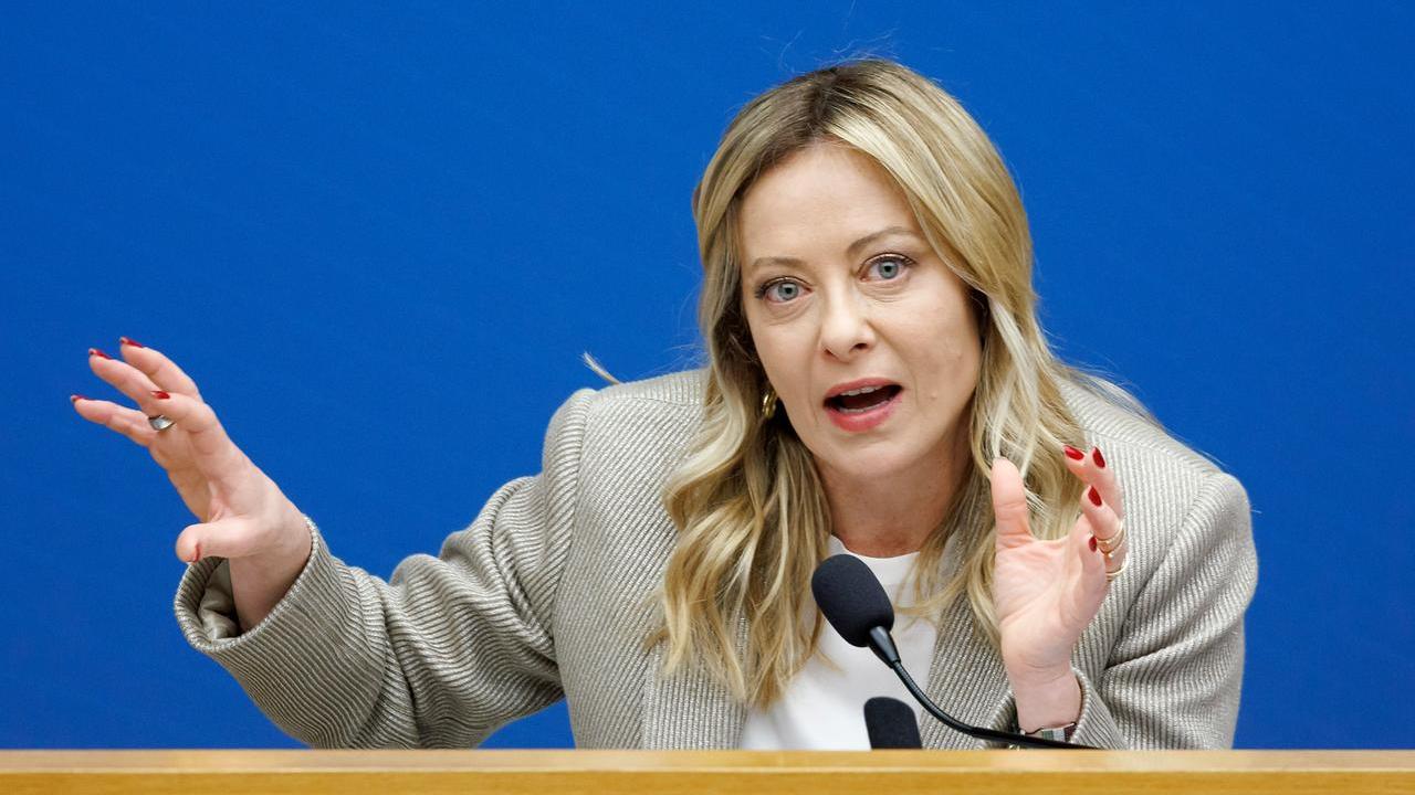 Giorgia Meloni nella conferenza stampa di inizio anno