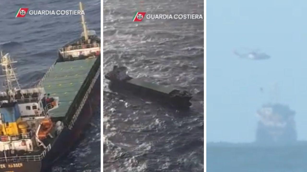 La nave al largo di Viareggio