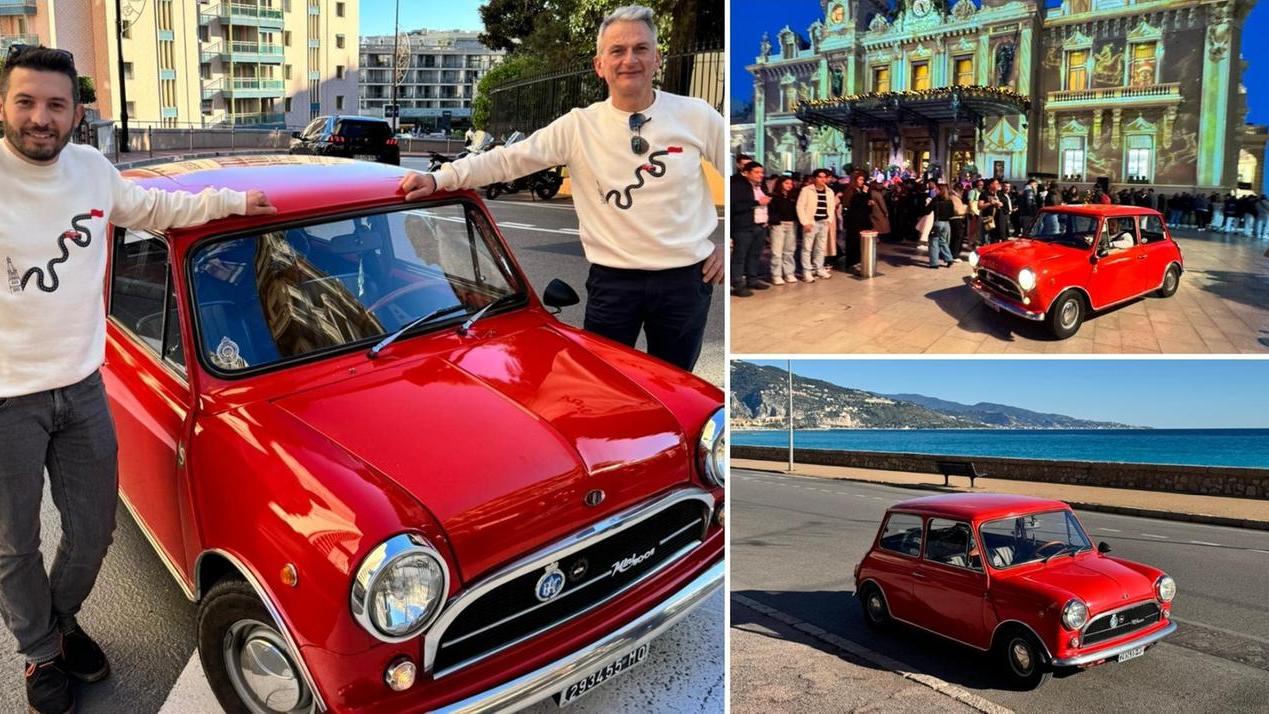 Massimo e Moreno con la Innocenti Mini 1001 a Montecarlo