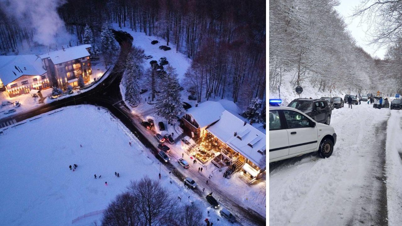
	Un prato delle Macinaie da cartolina ripreso dal drone di Carlo De Santis e le macchine in difficolt&agrave;&nbsp;sulla Sp 122&nbsp;

