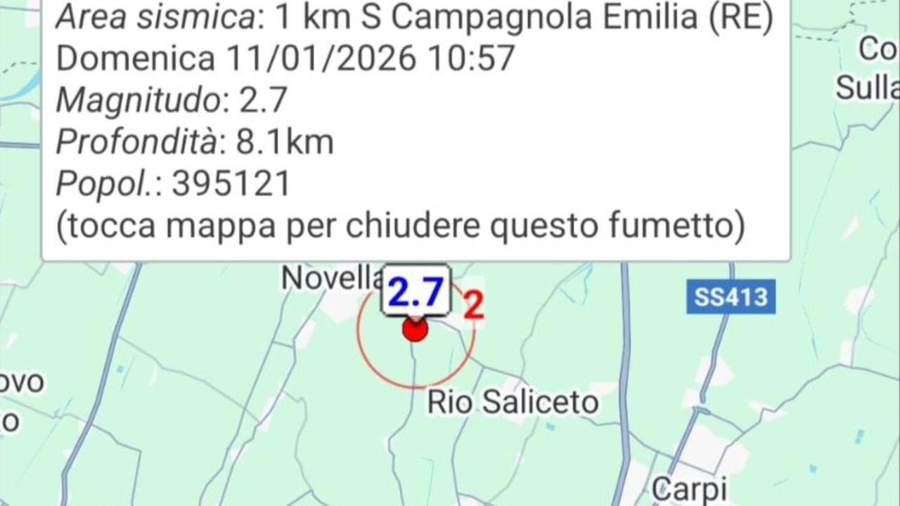 Lieve scossa di terremoto a Campagnola: avvertita anche nel Modenese