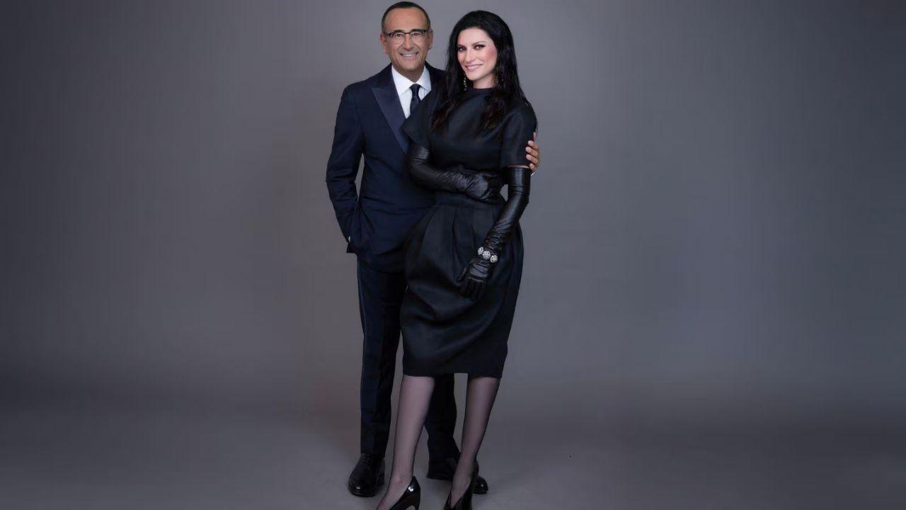 Laura Pausini e Carlo Conti 