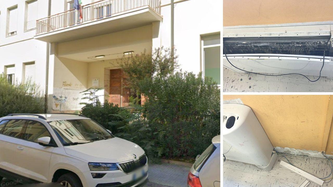 L'ingresso dell'istituto Cattaneo e lo stato di alcuni riscaldamenti