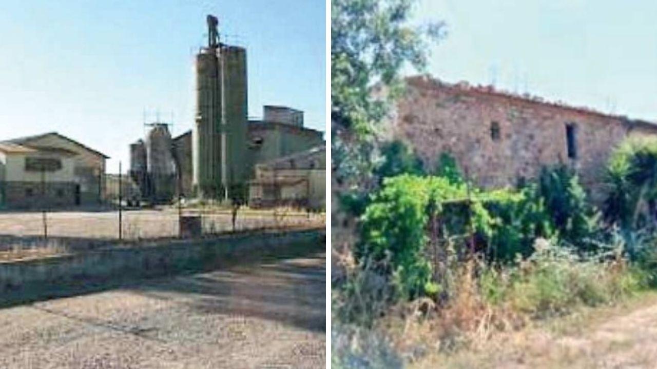 A sx il corpo di fabbrica, a dx uno dei caseggiati rurali