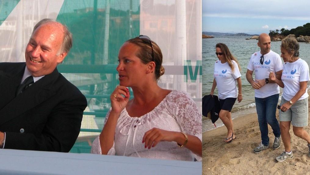 La principessa con il padre Karim e durante la pulizia di una spiaggia