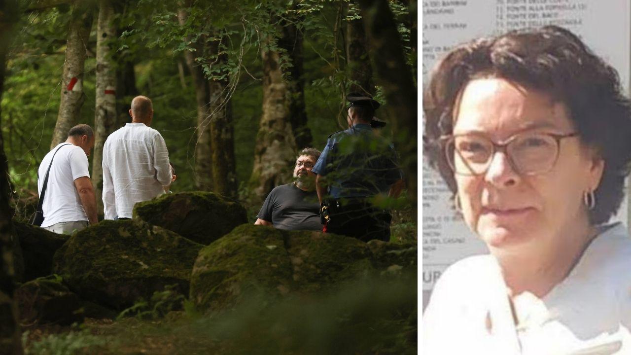 Gli inquirenti nel bosco di San Godenzo e la vititma, Franka Ludwig