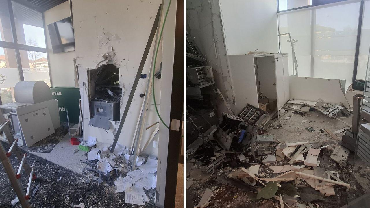 Il bancomat distrutto