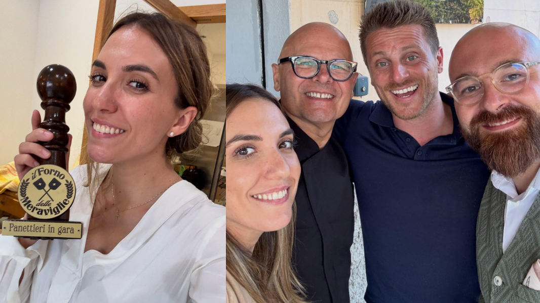 A sinistra Simona Prasciolu di Kentos, a destra con gli altri concorrenti e Fulvio Marino