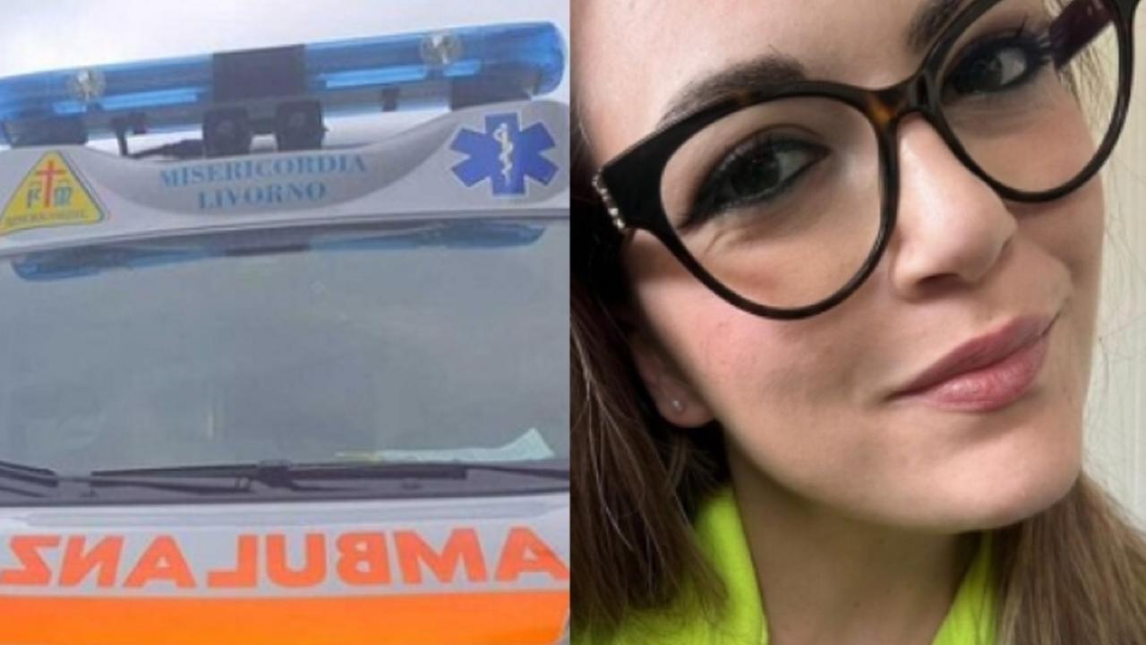 A sinistra un'ambulanza della Misericordia di via Verdi, a destra Giada Filiè, la volontaria aggredita