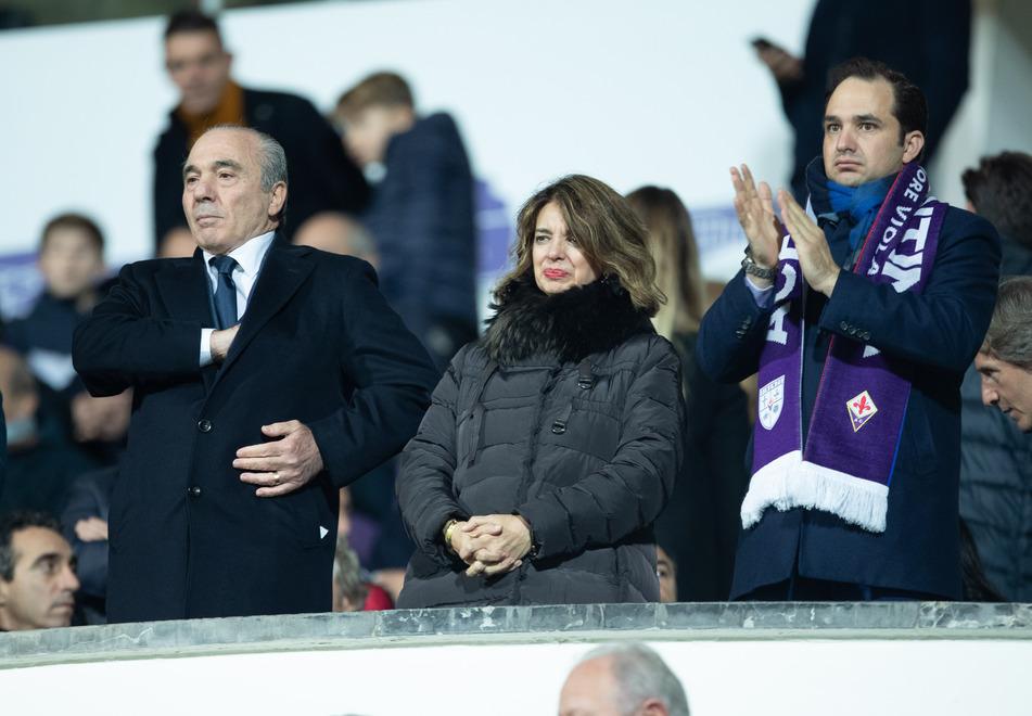 Rocco Commisso con la moglie e il figlio al Franchi