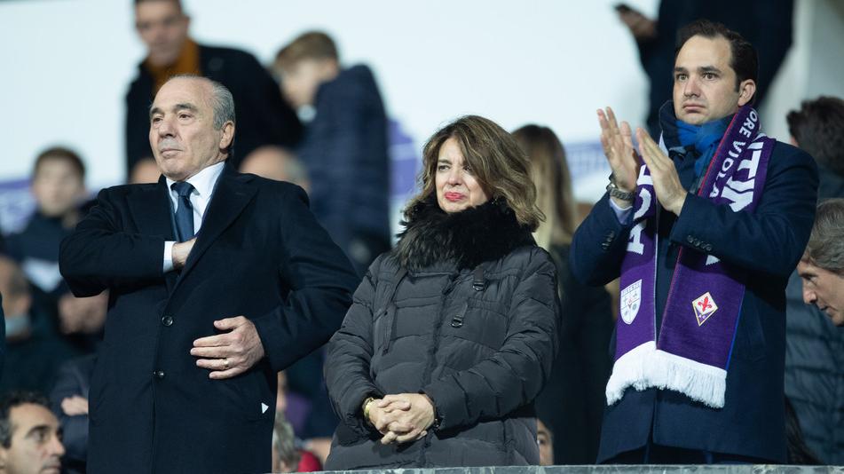 Rocco Commisso con la moglie e il figlio al Franchi