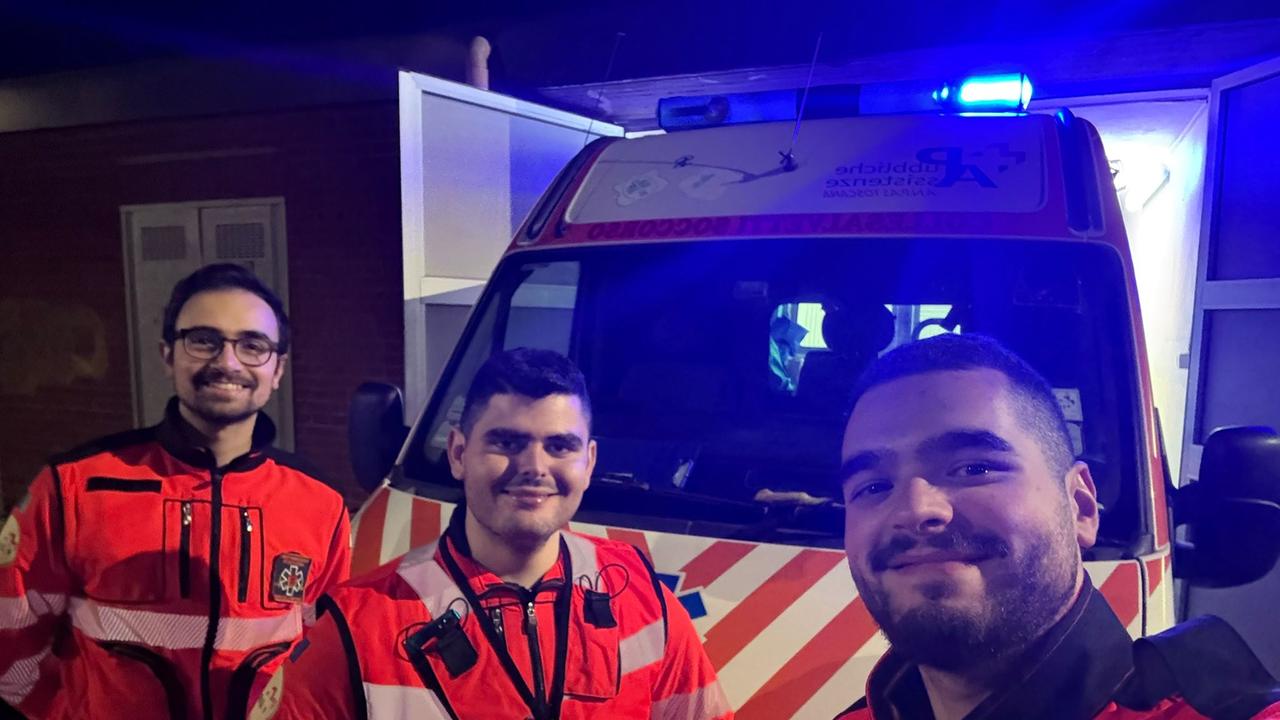 Da sinistra Federico Filoni, Nico Lombardi e Dario Buti, tre degli "angeli" che hanno salvato il 61enne