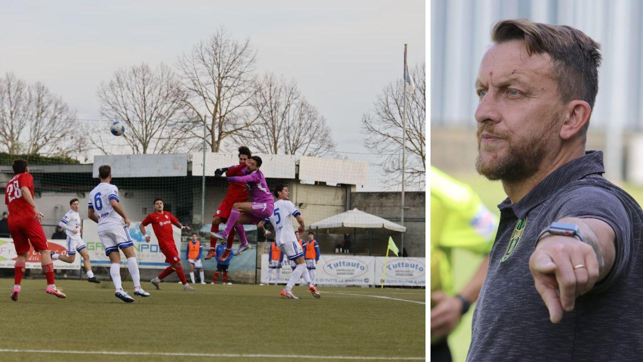 Una fase della partita (foto Giovanni Tarducci) e Simone Venturi