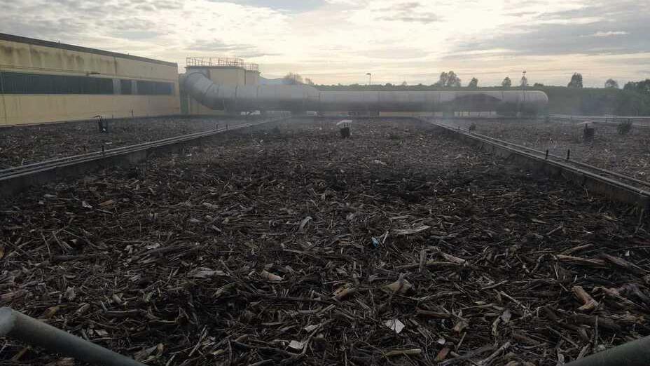 Il sistema di biofiltraggio compromesso dall’incendio