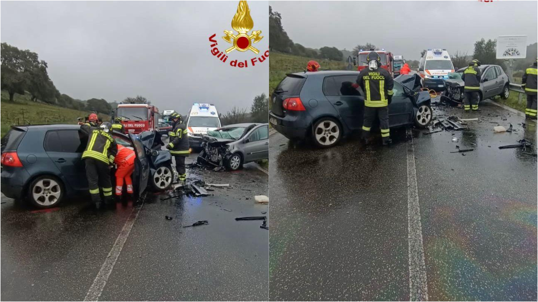 Scontro frontale tra auto sulla provinciale 129: gli occupanti estratti dai vigili del fuoco